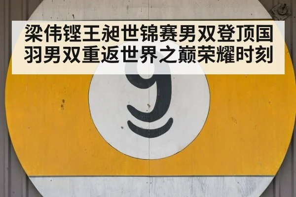 梁伟铿王昶世锦赛男双登顶国羽男双重返世界之巅荣耀时刻